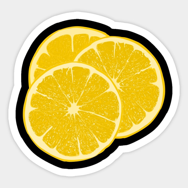 Three yellow lemons Sticker by donamiart
